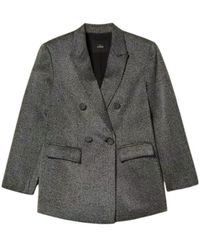 Twinset - Herringbone Double-Breasted Blazer - Lyst
