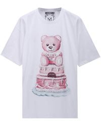 Moschino - Logo Printed Pattern T-Shirt - Lyst