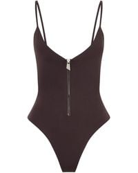 The Attico - Half-Zip One-Piece Swimsuit - Lyst