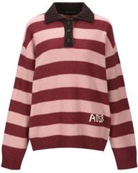 ANDERSSON BELL - Loose-Fitting Striped Wool Blend Polo Shirt - Lyst