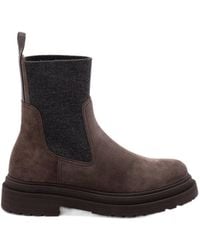 Brunello Cucinelli - Chelsea Round Toe Boots - Lyst