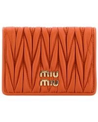 Miu Miu - Logo-Lettering Matelassé Cardholder - Lyst