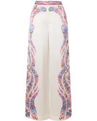 Etro - Floral-Print Crepe Wide-Leg Pants - Lyst