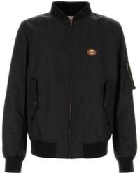 Valentino - Zip-Up Long-Sleeved Bomber Jacket - Lyst