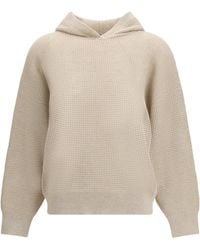 Brunello Cucinelli - Long-Sleeved Hooded Knit Sweater - Lyst