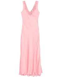 Twinset - Lace Panelled Satin Maxi Dress - Lyst