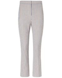 Veronica Beard - Checked Cotton-Seersucker Skinny Pants - Lyst