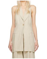 St. Agni - Button-Front Vest With Stand-Up Collar - Lyst