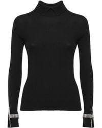 D.exterior - Embellished Cuff Knitted Sweater - Lyst