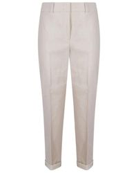 Peserico - Straight-Leg Cuffed-Hem Trousers - Lyst