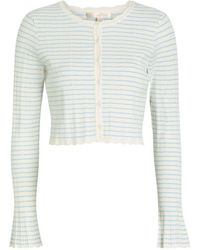 LoveShackFancy - Cd Media Striped Cropped Slim-Fit Cardigan - Lyst