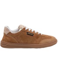 Versace - Suede Low-Top Sneakers - Lyst