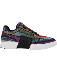 Philipp Plein - Strass Hexagon Lo-Top Sneakers - Lyst