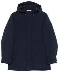 Woolrich - Long Sleeved Hooded Buttoned Coat - Lyst