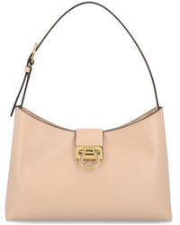 Ferragamo - Gancini Leather Shoulder Bag - Lyst