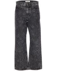 Golden Goose - Floral Jacqaurd Straight-Leg Jeans - Lyst
