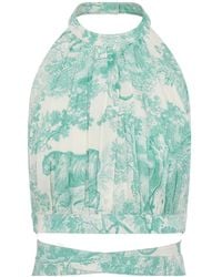 Dior - Christian Allover Floral Printed Halterneck Top - Lyst