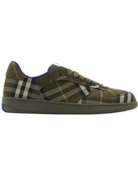Burberry - Checked Terrace Lace-Up Sneakers - Lyst