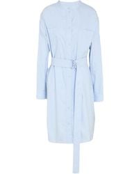Burberry - Solid Color Waist-Tied Shirt Dress - Lyst