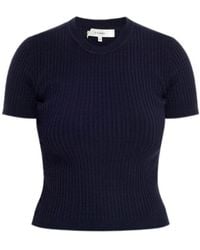 FRAME - Ribbed Short-Sleeved Sweater - Lyst