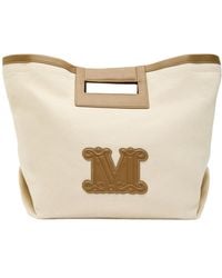 Max Mara - Logo-Appliquéd Canvas Tote Bag - Lyst