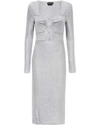 Tom Ford - Cut-Out Ring Detail Knitted Midi Dress - Lyst