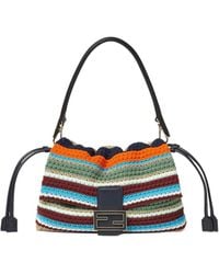 Fendi - Medium Mamma Baguette Striped Tote Bag - Lyst