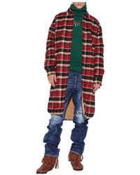 DSquared² - Checked Single-Breasted Coat - Lyst