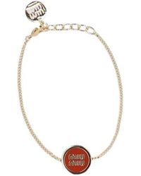 Miu Miu - Logo-Plaque Bracelet - Lyst