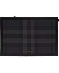 Burberry - Frame Logo Plaque Checked Clutch Bag - Lyst