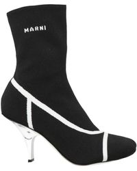 Marni - Two-Tone Knit Sock Boots - Lyst