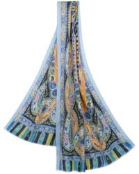 Etro - Paisley Wool And Silk Scarf - Lyst