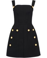 McQueen - Button Embellished Square-Neck Slip Dress - Lyst