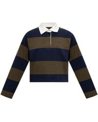 A.P.C. - Striped Long Sleeve Knitted Polo Top - Lyst