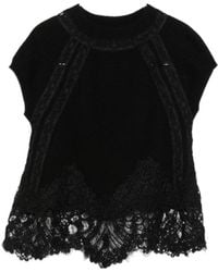 Ermanno Scervino - Lace-Trim Cap-Sleeve Top - Lyst