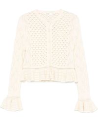 Chloé - Chloé Ruffled Knit Cardigan - Lyst