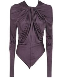 Balmain - Twist-Detail Long-Sleeve Bodysuit - Lyst