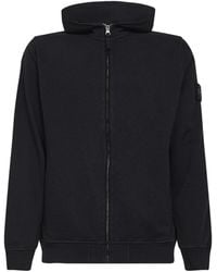 Stone Island - Malfilé Cotton Zip-Up Hoodie - Lyst