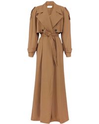 Elisabetta Franchi - Flowing Gabardine Trench Coat - Lyst
