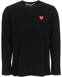 COMME DES GARÇONS PLAY - Round Neck Long-Sleeved Sweater - Lyst