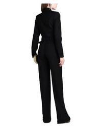 Saint Laurent - Long-Sleeve Jumpsuit With Lapel Collar And Cargo Pockets - Lyst