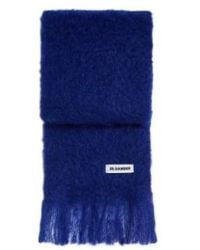Jil Sander - Fringed Logo Scarf - Lyst
