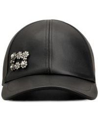 Roger Vivier - Efflorescence Leather Baseball Cap - Lyst