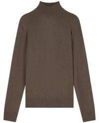 Giorgio Armani - Logo-Embroidered High-Neck Sweater - Lyst