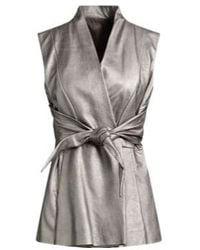 Rick Owens - Metallic Luster Sleeveless Leather Vest - Lyst