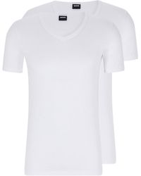 BOSS - Vneck Shortsleeve Undershirt Tshirts - Lyst