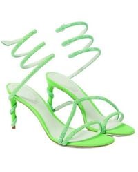Rene Caovilla - Margot Embellished Satin Sandals - Lyst