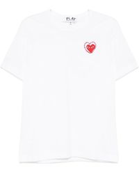 Comme des Garçons - Comme Des Garçons Play Logo Printed Embellished T-Shirt - Lyst