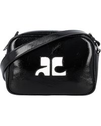 Courreges - Courrèges Reedition Naplack Logo Patch Mini Shoulder Bag - Lyst