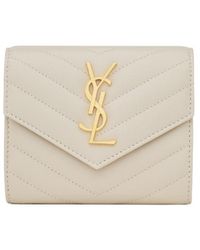 Saint Laurent - Cassandre Matelassé Compact Tri Fold Wallet - Lyst